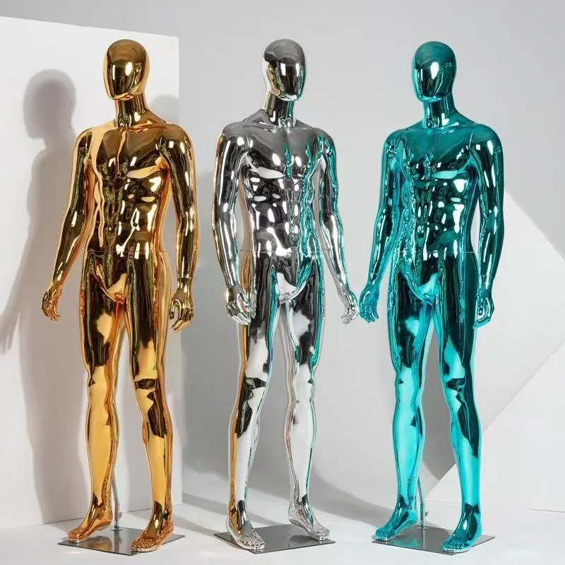 Metallic Full-Body Mannequin Trio